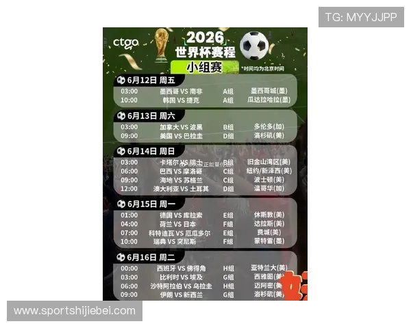 2026年世界杯赛事时间及赛程安排，帮助球迷提前规划观赛计划
